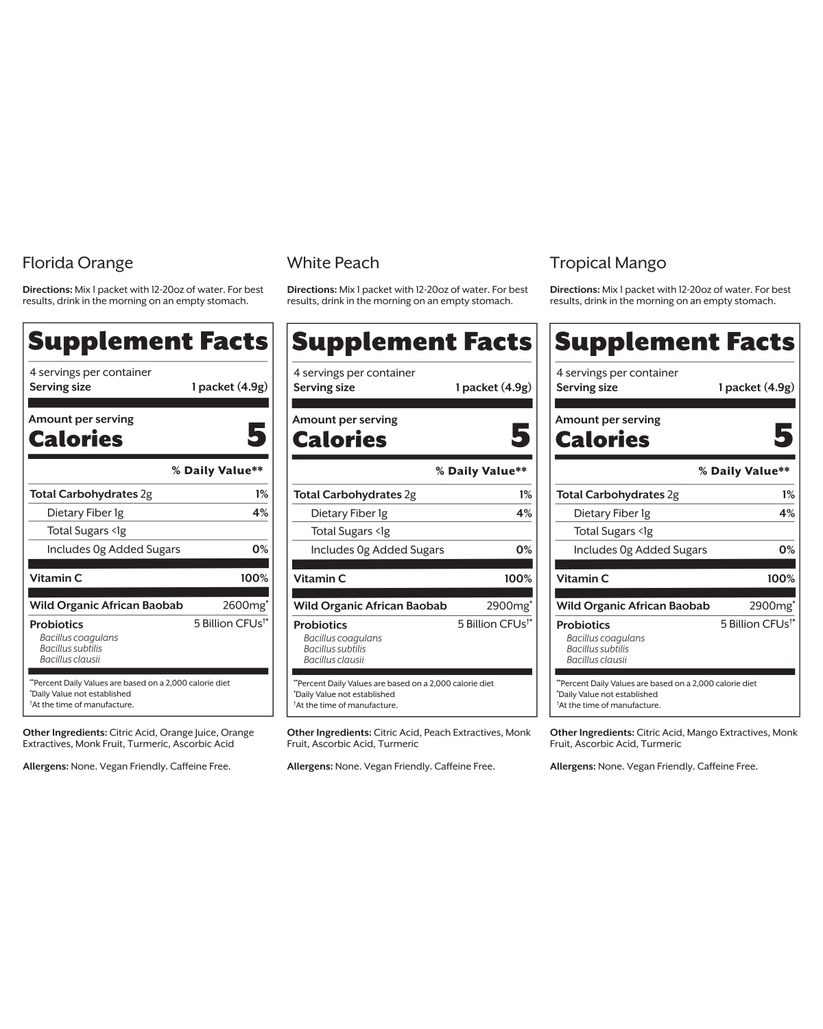 Debloat: Prebiotic + Probiotic Variety Pack - Orange, Peach, Mango